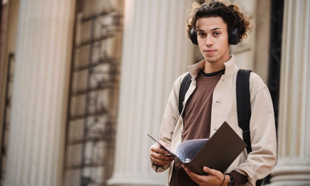 Estudante com livros e mochila, situação que o Tesouro Educa+ busca financiar