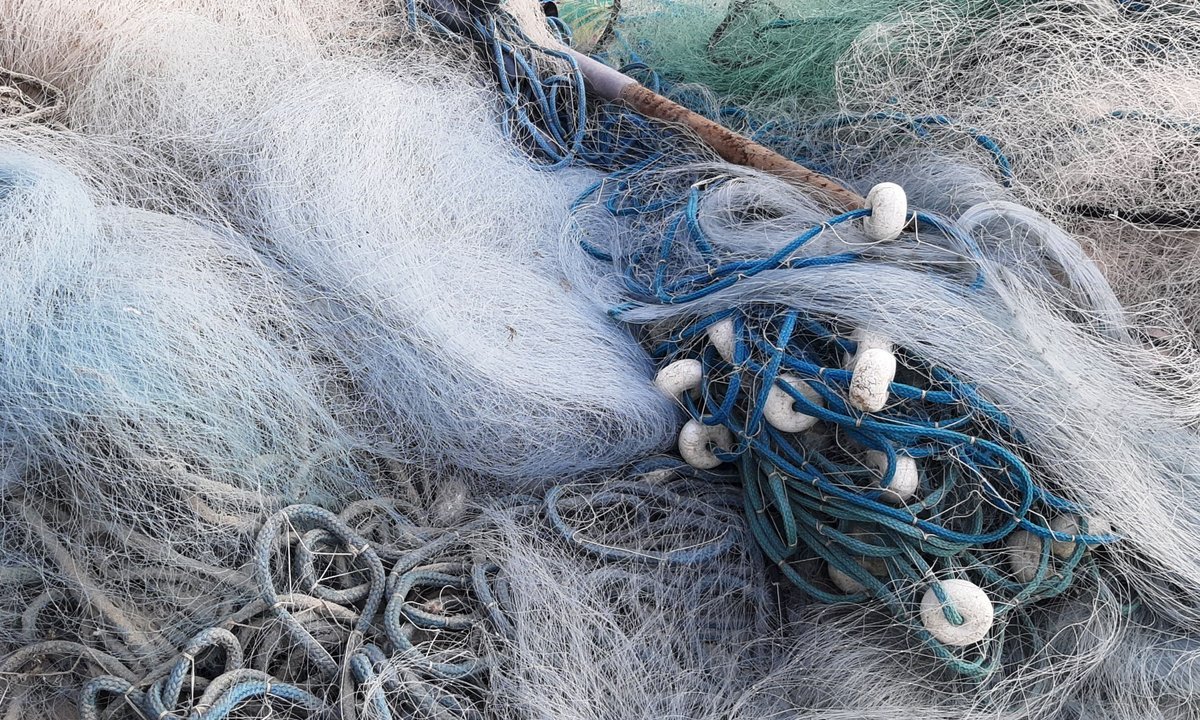 Redes de pesca artesanal guardadas durante o seguro-defeso da piracema